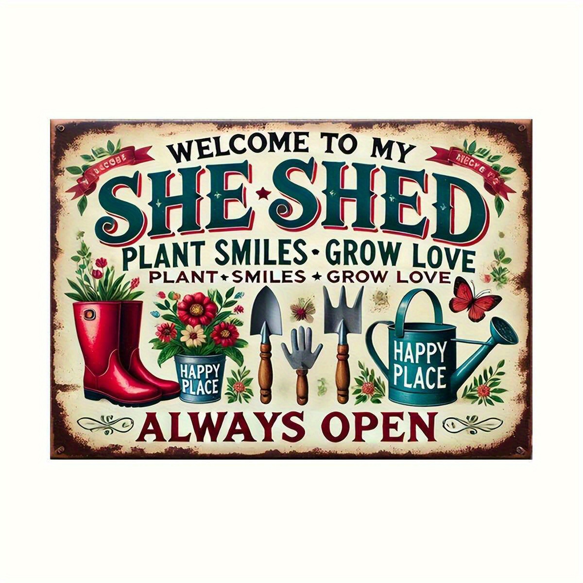 Gardening Tools Vintage - Country Vintage Garden Sign Metal Wall