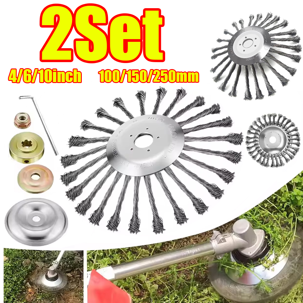 Gardening Tools Bundle - 1-2Set 4/6/10inch Steel Wire Brush Trimmer