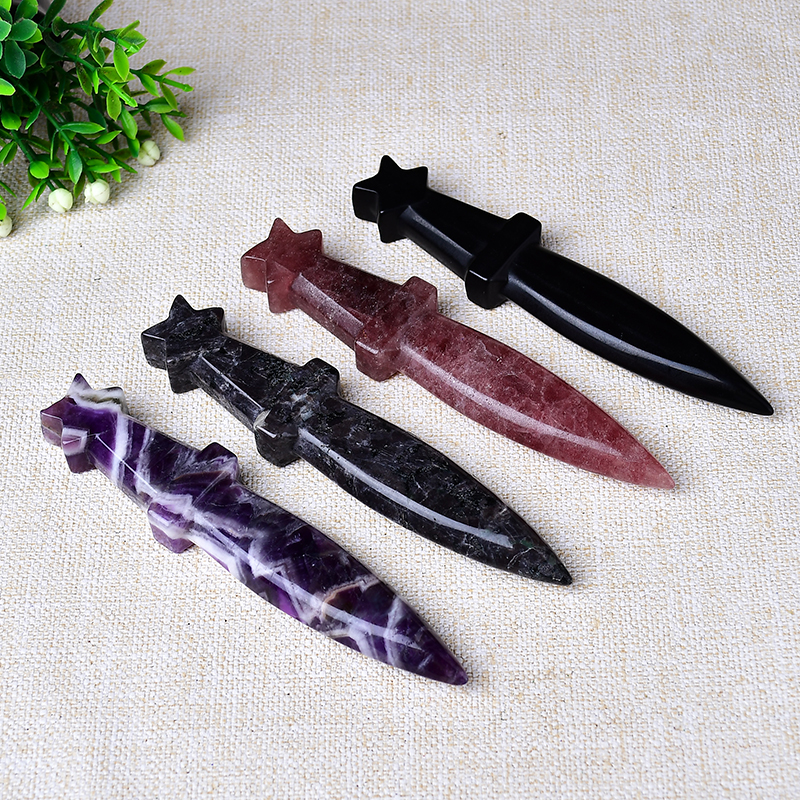Gardening Tools Unique - Natural Crystal Carved Witch's Knife Healing