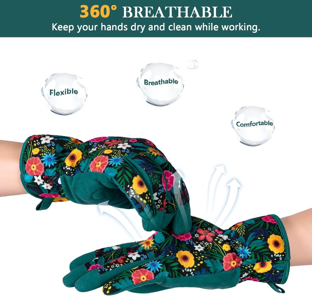 Breathable Leather Gardening G - Garden Gloves Thorn Proof recension och pris