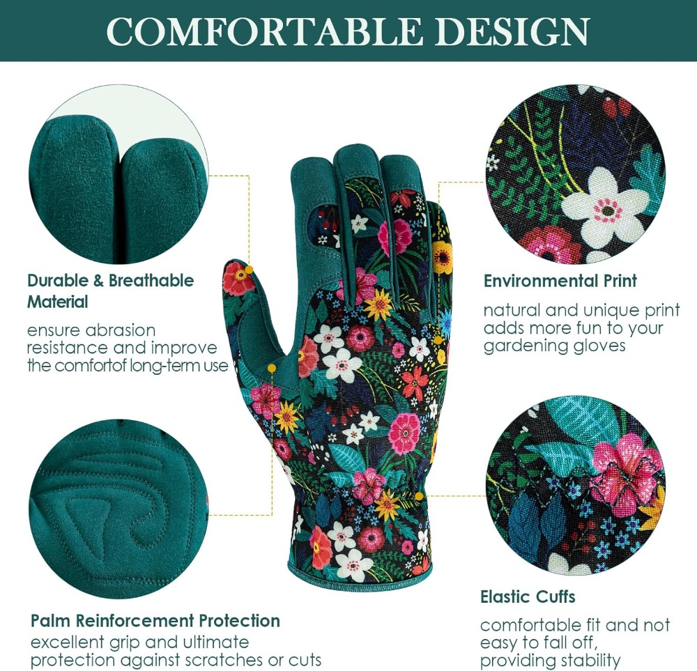 Breathable Leather Gardening G - Garden Gloves Thorn Proof recension och pris