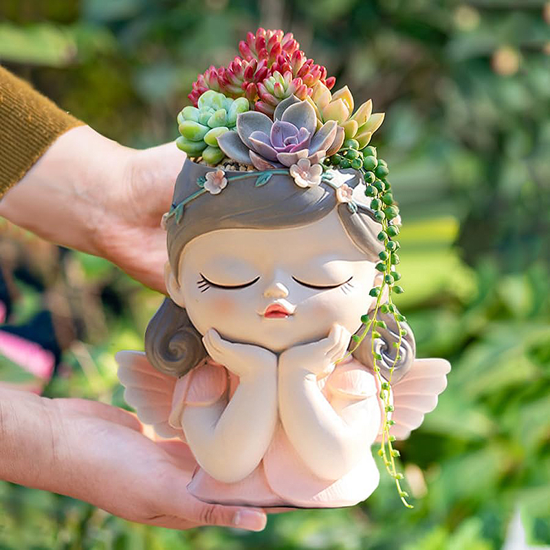 7 inch Cute Angel Girl Face Pl - Gardening Tools Cute recension och pris