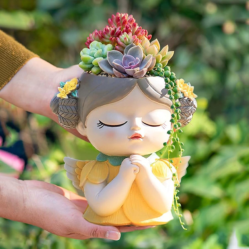 7 inch Cute Angel Girl Face Pl - Gardening Tools Cute recension och pris