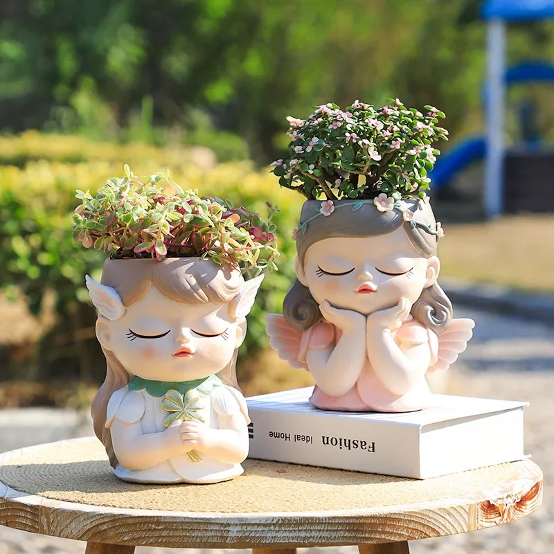 7 inch Cute Angel Girl Face Pl - Gardening Tools Cute recension och pris