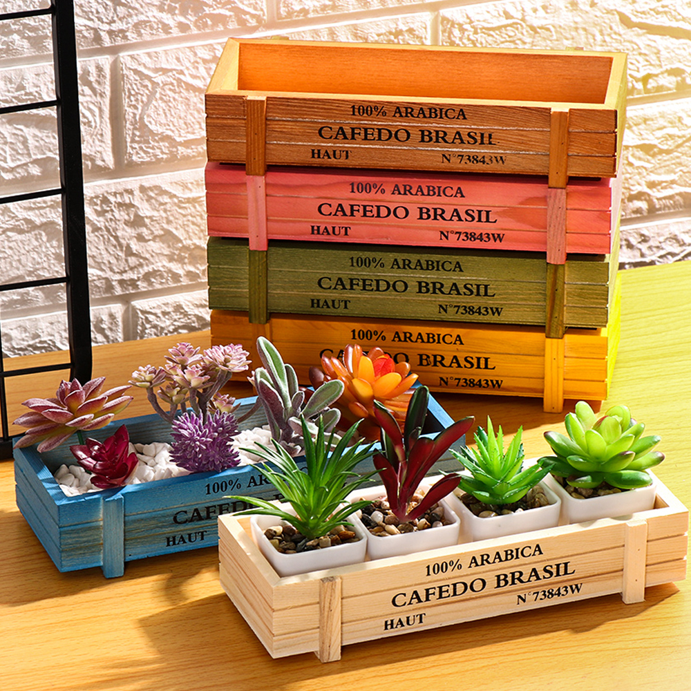 Natural Wooden Flowerpot Garde - Gardening Tools Vintage recension och pris