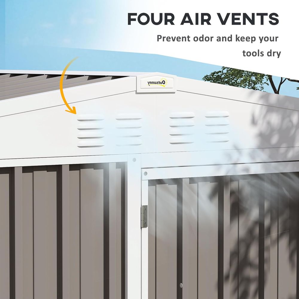8ft x 4ft Outdoor Storage Shed - Gardening Tools Rack recension och pris