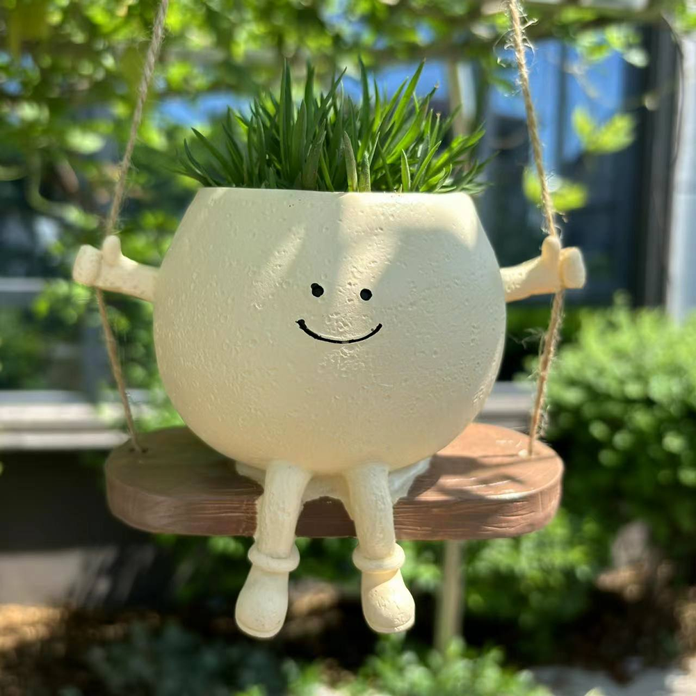 Chair/Swing Smile Face Planter - Gardening Tools Cute recension och pris