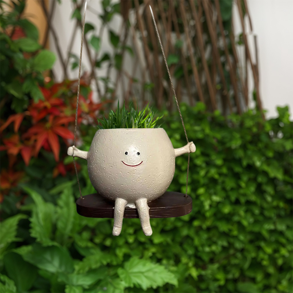 Chair/Swing Smile Face Planter - Gardening Tools Cute recension och pris