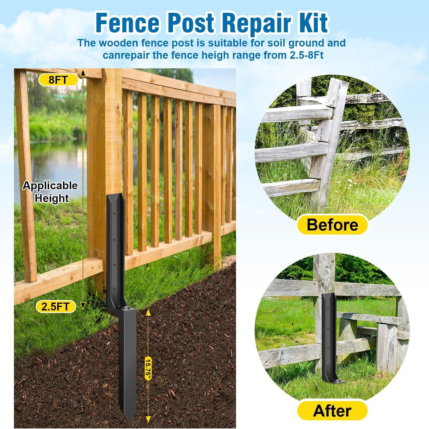 2PCS Fence Repair Anchor Fence - Gardening Tools Repair recension och pris
