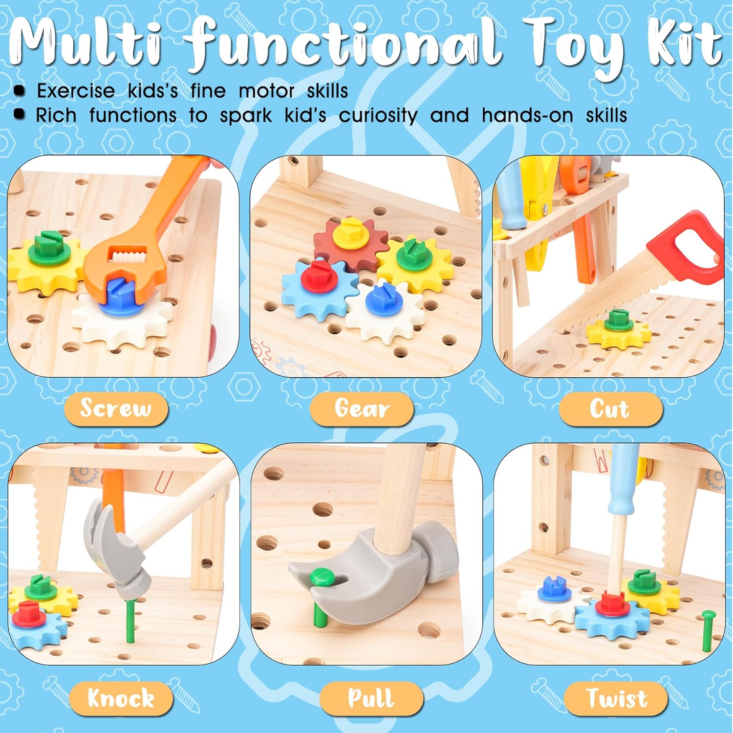 Wooden Tool Bench for Kids,Mon - Gardening Tools For Toddlers recension och pris