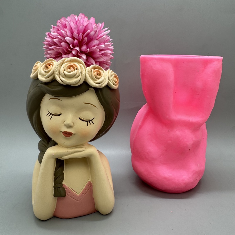 Cute girl flower pot silicone  - Gardening Tools Cute recension och pris