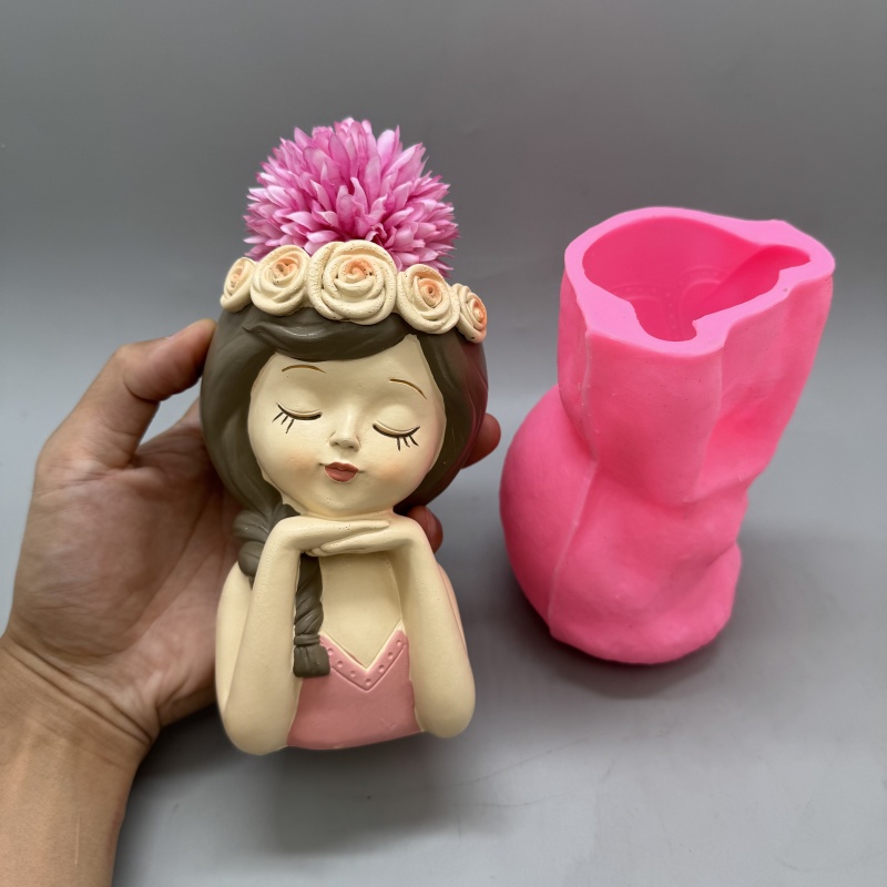 Cute girl flower pot silicone  - Gardening Tools Cute recension och pris