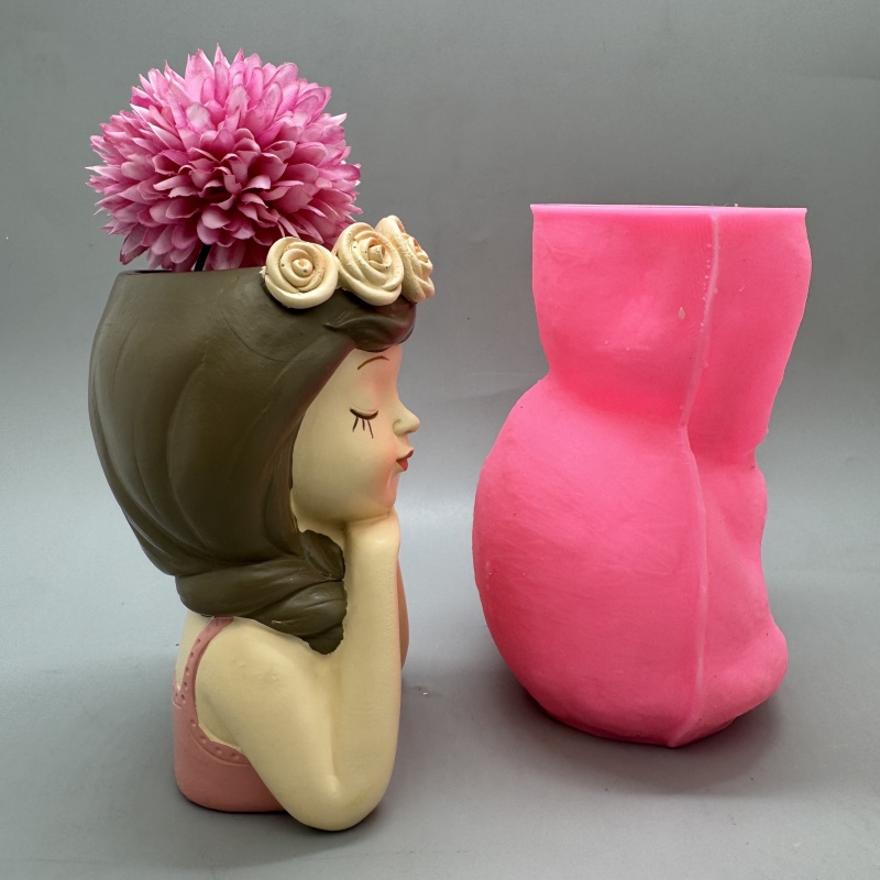 Cute girl flower pot silicone  - Gardening Tools Cute recension och pris