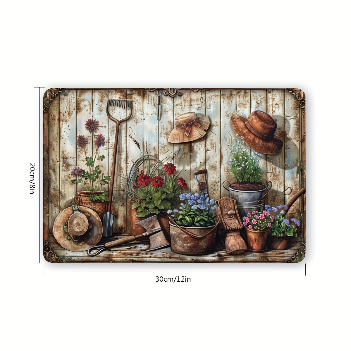 2D Flat, Vintage Floral Metal  - Gardening Tools Vintage recension och pris