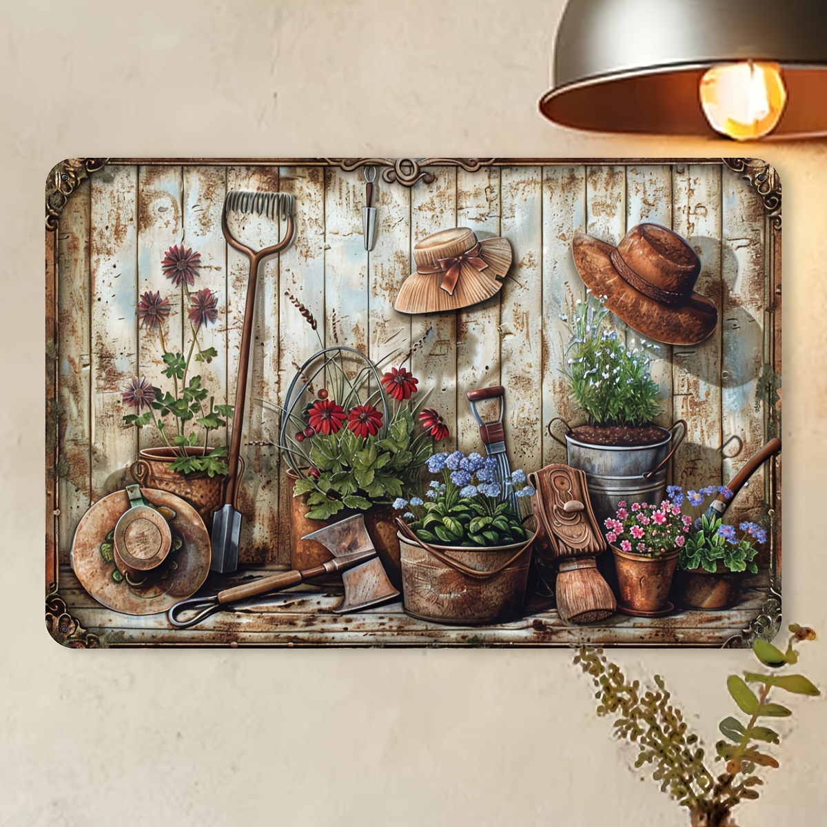 2D Flat, Vintage Floral Metal  - Gardening Tools Vintage recension och pris