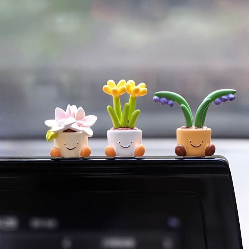 3pcs Cute Smiling Potted Plant - Gardening Tools Cute recension och pris