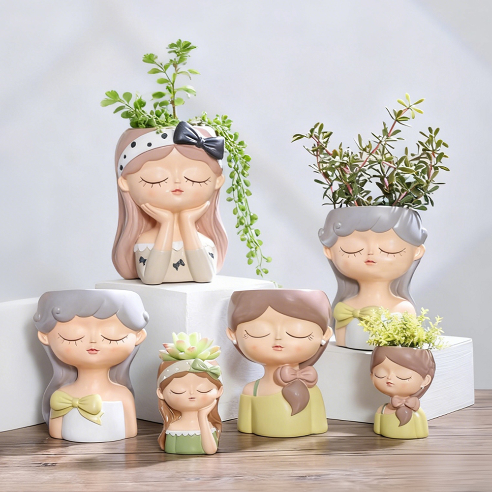 Cute Girl Small Plant Pot Resi - Gardening Tools Cute recension och pris