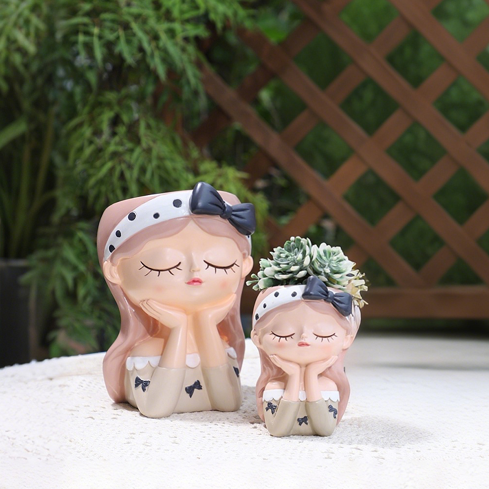 Cute Girl Small Plant Pot Resi - Gardening Tools Cute recension och pris