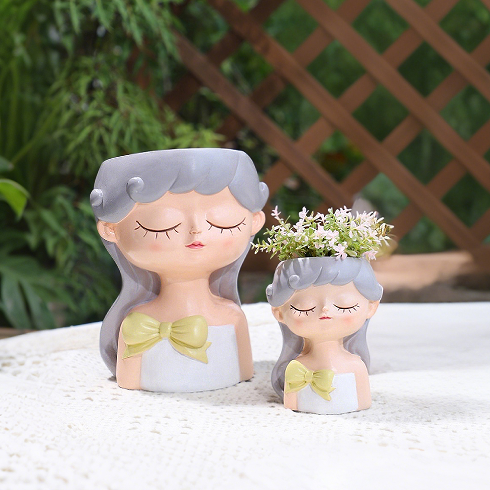 Cute Girl Small Plant Pot Resi - Gardening Tools Cute recension och pris