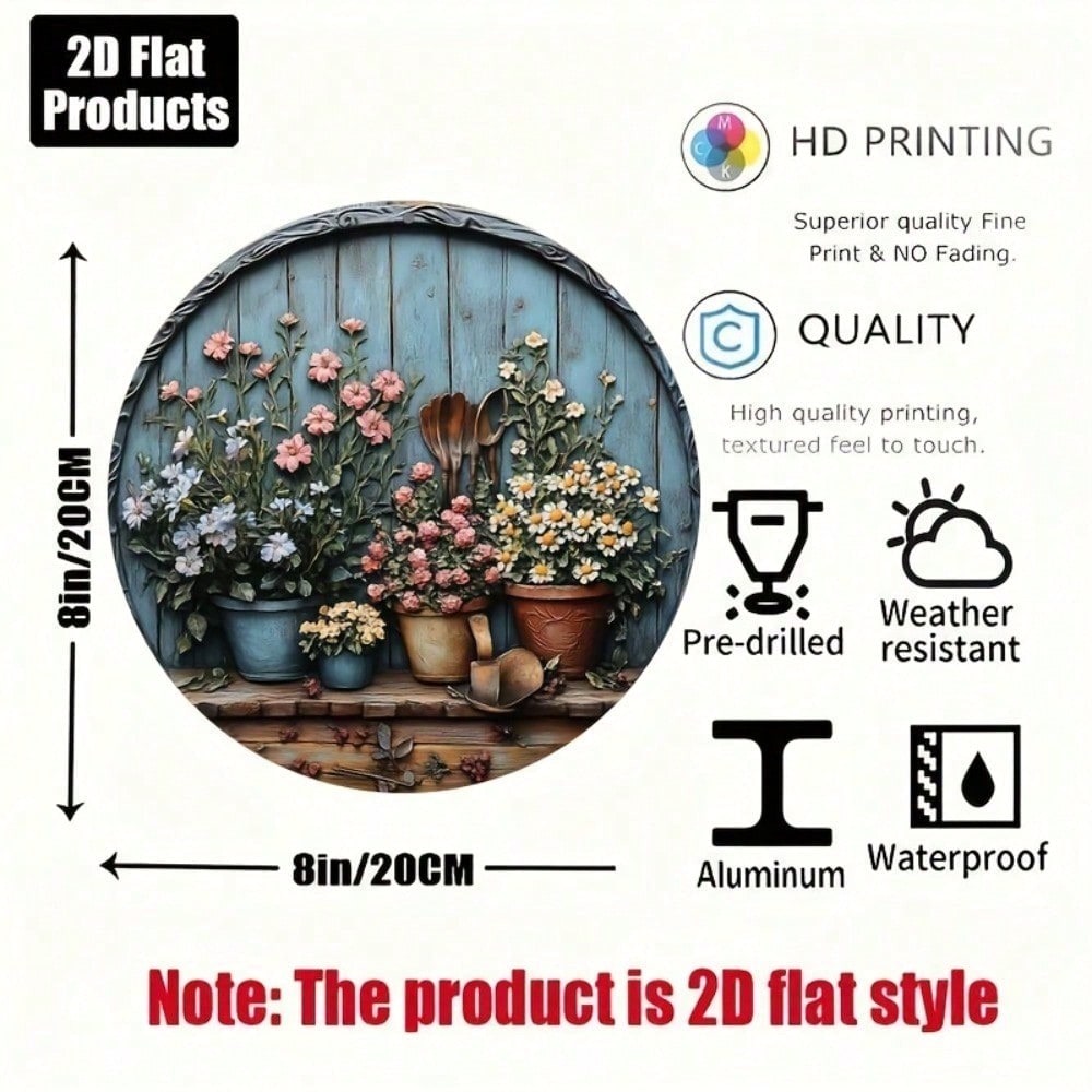 Vintage Round Wall Art, Rustic - Gardening Tools Vintage recension och pris